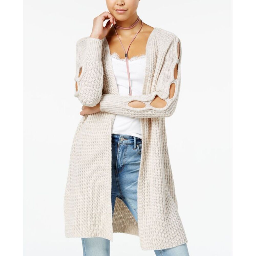 Ohmg Juniors Peekaboo Sleeve Sweater Jacket